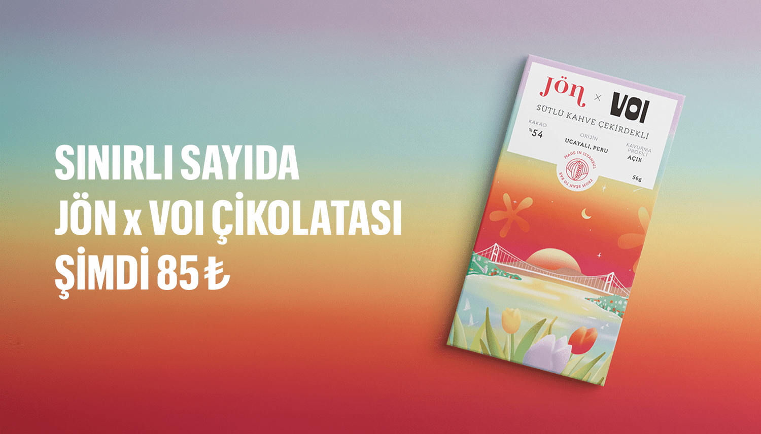 JÖN x VOI çikolatası şimdi 85 TL!